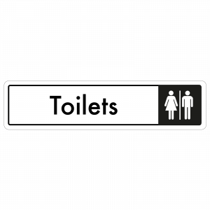 Toilets Door Sign - Black on White 