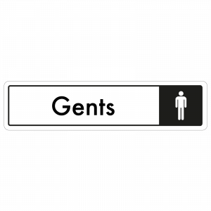 Gents Door Sign - Black on White 