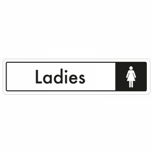 Ladies Door Sign - Black on White 