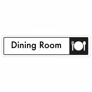 Dining Room Door Sign - Black on White 