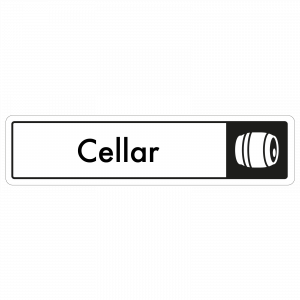 Cellar Door Sign - Black on White 