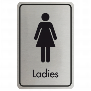 Large Ladies Door Sign - Black on Silver