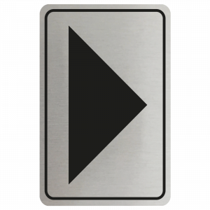 Large Arrow Door Sign - Black on Silver