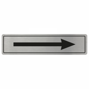 Arrow Door Sign - Black on Silver