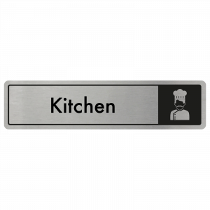 Kitchen Door Sign - Black on Silver