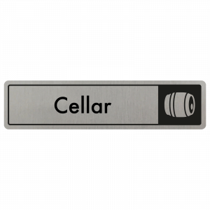 Cellar Door Sign - Black on Silver