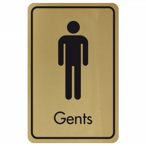 Large Gents Door Sign - Black on Gold