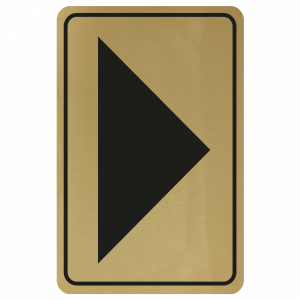 Large Arrow Door Sign - Black on Gold