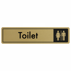 Toilet Door Sign - Black on Gold