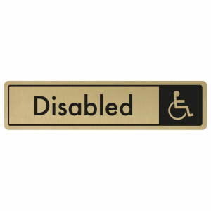 Disabled Door Sign - Black on Gold