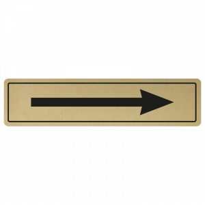 Arrow Door Sign - Black on Gold