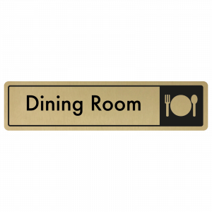 Dining Room Door Sign - Black on Gold