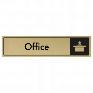 Office Door Sign - Black on Gold