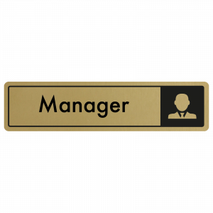 Manager Door Sign - Black on Gold