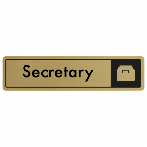 Secretary Door Sign - Black on Gold