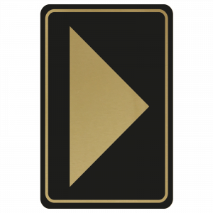 Large Arrow Door Sign - Gold on Black