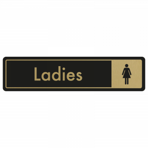 Ladies Door Sign - Gold on Black
