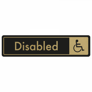 Disabled Door Sign - Gold on Black