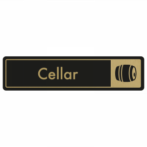 Cellar Door Sign - Gold on Black
