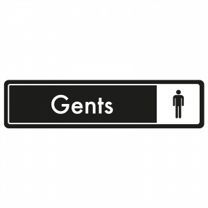 Gents Door Sign - White on Black