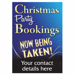 Personalised Christmas Party Bookings Poster | Advertise for Christmas | POS