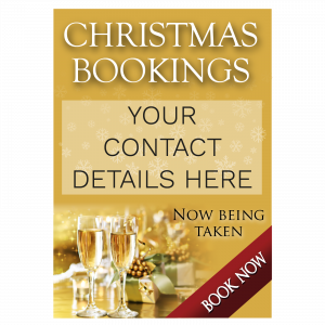 Book Now Christmas Party Poster | Gold | Advertise for Christmas