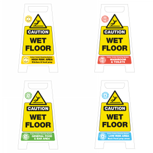 Colour Coded Cleaning System Wet Floor Stands