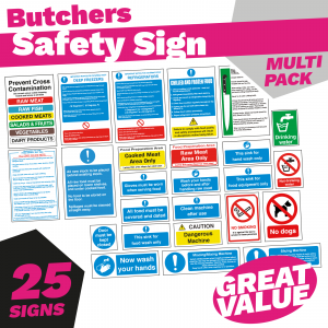 Butchers Catering Safety Sign Pack