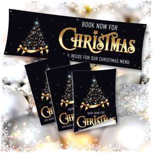 Advertising for Christmas Book Now for Christmas Banner and Poster Bundle