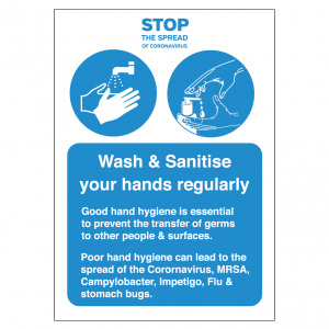 Please wash & sanitise your hands regularly vinyl sticker