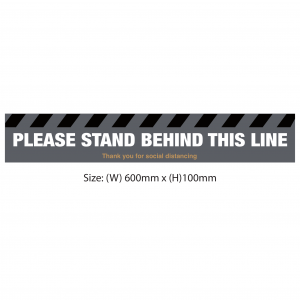 Please stand behind this line floor graphic