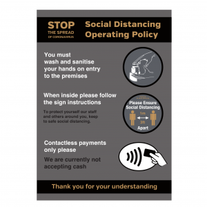 Social Distancing Operating Policy notice