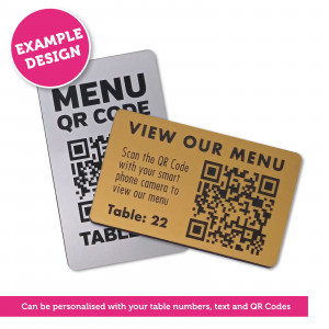 Deluxe Laser Engraved QR Code Table Number Plaque - 100 x 60mm