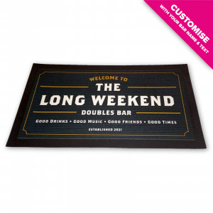 Personalised Bar Drip Mat/Bar Runner - Style 1 - Black