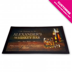 Personalised Bar Drip Mat/Bar Runner - Whisky - Style 5 - Design 1 