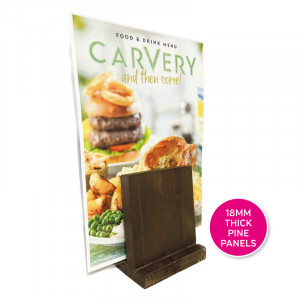 Wooden Twin Panel Menu Holder