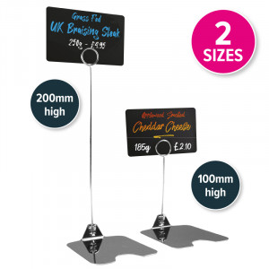 Stainless Steel Buffet Display Ticket Holders - Pack 10