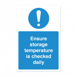 Ensure Storage Temperature Checked Daily - Food Storage Notice