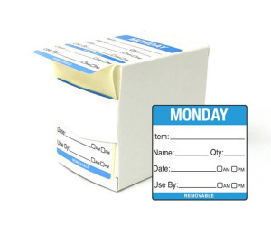 Monday Day Dot Food Labels