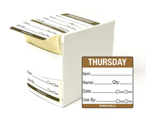 Thursday Day Dot Food Labels - 50x50mm