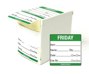Friday Day Dot Food Labels - 50x50mm