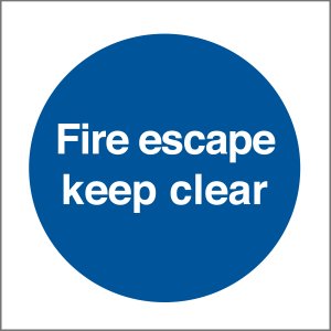 Fire Escape Keep Clear Sticker