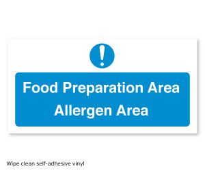 Food Preparation Area - Allergen Area Self - Adhesive