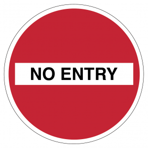 No Entry floor and wall vinyl sign