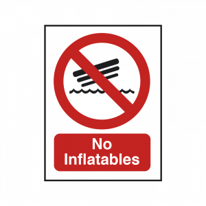 No Inflatables Safety Sign