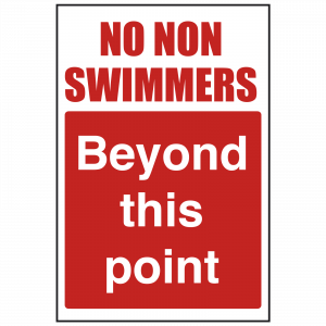 No Non-swimmers Beyond this Point Safety Sign