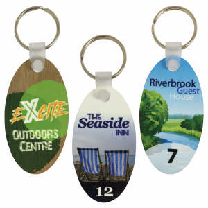 Oval Full Colour Photo Metal Keyring Tag