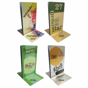 Personalised Numbered Metal Menu Holders - Single Channel Holder