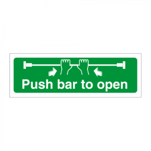 Push bar to Open fire exit sign