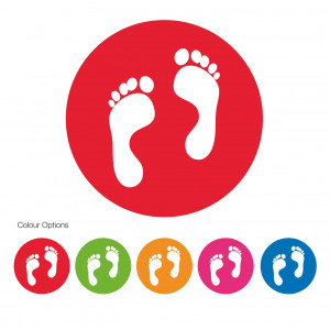 School Social Distancing Feet Symbol circular Floor Markers / Graphics